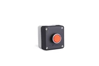 P Series Plastic 1 Hole BDDK + C3BK (NO) + CKK  ( LED RED 100-230V ) + C4BK (NC)  Black-Grey Control Box